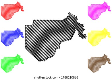 Boise County, Idaho (U.S. county, United States of America, USA, U.S., US) map vector illustration, scribble sketch Boise map
