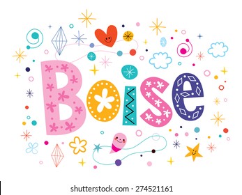 Boise decorative type lettering text design