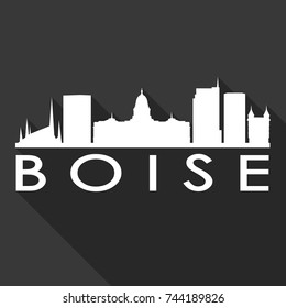 Boise Flat Icon Skyline Silhouette Design Stock Vector (Royalty Free ...