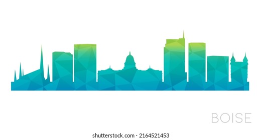 Boise, ID, USA Low Poly Skyline Clip Art City Design. Geometric Polygon Graphic Horizon Icon. Vector Illustration Symbol.