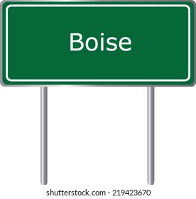 Boise, Idaho, road sign green vector illustration, USA city