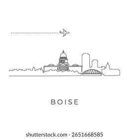 Plano de design minimalista Boise Idaho Skyline.