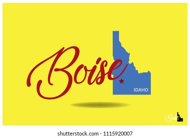 Boise With Idaho State Map Of USA, Vector EPS 10