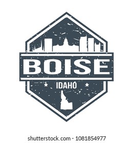 Boise Idaho Travel Stamp Icon Skyline Stock Vector (Royalty Free ...