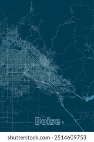 Boise, Idaho, Estados Unidos da América cartaz do mapa do projeto artístico