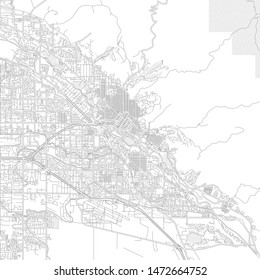 Boise, Idaho, USA, bright outlined vector map with bigger and minor roads and steets created for infographic backgrounds.