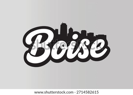 boise region Typography Text Vector Graphic
