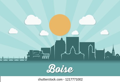Boise skyline - Idaho, United States of America, USA - vector illustration