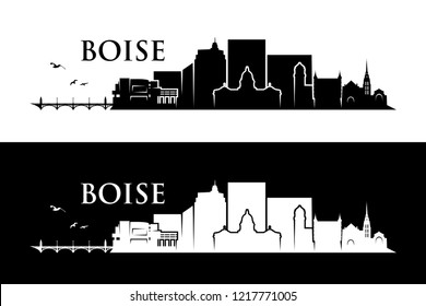 Boise skyline - Idaho, United States of America, USA - vector illustration