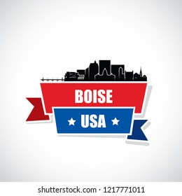 Boise skyline - Idaho, United States of America, USA - vector illustration