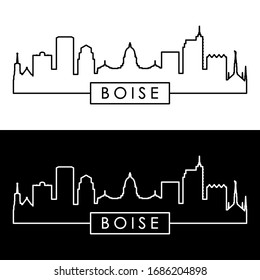 Boise skyline. Linear style. Editable vector file.