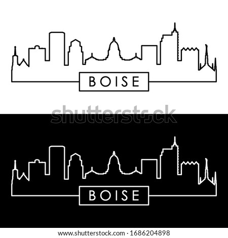 Boise skyline. Linear style. Editable vector file.
