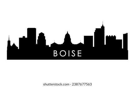 Boise skyline silhouette. Black Boise city design isolated on white background. 