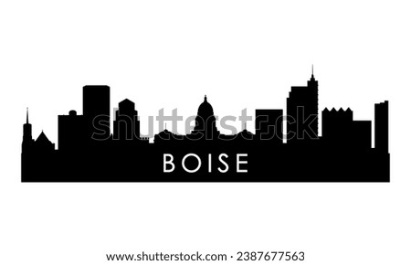 Boise skyline silhouette. Black Boise city design isolated on white background. 