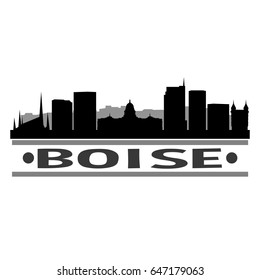 Boise Skyline Silhouette Stamp City Design Vector Art