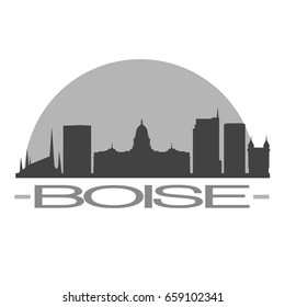 Boise Skyline Silhouette Skyline Stamp Vector City Design