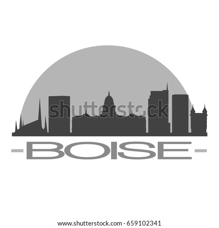 Boise Skyline Silhouette Skyline Stamp Vector City Design