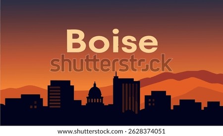 Boise's dynamic city skyline meets the serenity of nature in this vector, highlighting the beautiful rivers, trails, and green spaces that surround this vibrant urban hub in Idaho