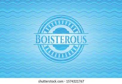 Boisterous sky blue water emblem background. Vector Illustration. Detailed.