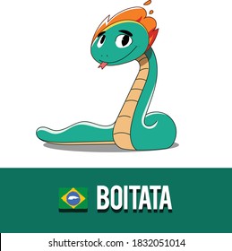 Ilustración de Boitata, arte del folclore brasileño