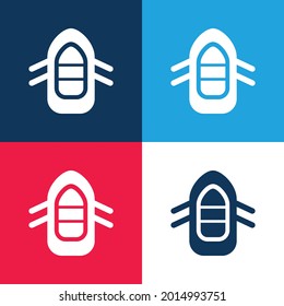 Boiting blue and red four color minimal icon set