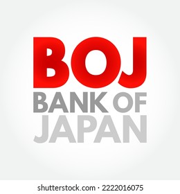 BOJ - Bank Of Japan acronym, business concept background