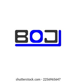 BOJ Brief Logo kreatives Design mit Vektorgrafik, BOJ einfach und modern Logo.