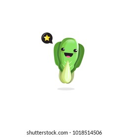 Bok choi funny isolated character 