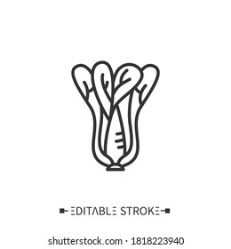 Bok choy line icon. Superfood. Organic healthy energetic food for balanced nutrition. Detox and weight loss supplements. Vegetarian food. Isolated vector illustration. Editable stroke. 