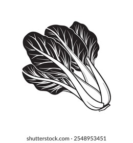 Bok Choy silhouette vector art