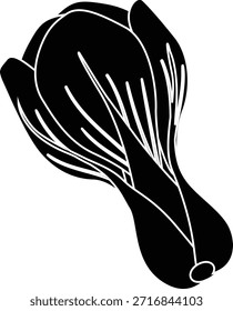 Bok Choy vegetable glyph black illustration