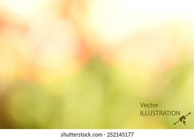 Boke on Smooth Pastel Abstract Gradient Background, green, yellow and beige colors. Vector illustration EPS10.