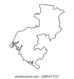 Boke region map, administrative division of Guinea. Vector illustration.