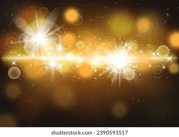 Bokeh Resumen fondo con luces de brillo. Luces de bokeh por la noche, especkles brillantes y borrosos. Ilustración vectorial. Eps 10.