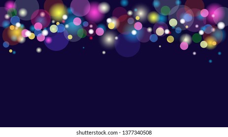 Bokeh abstract background mesh gradients with lights vector illustration. Fluide shape pattern background or wallpaper. Trendy, colorful vibrant gradient mesh shapes composition texture. 