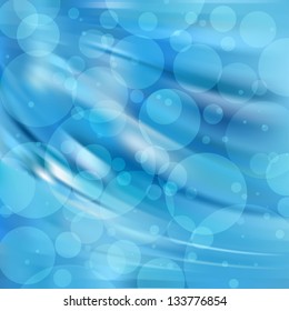 Bokeh Abstract Blue Background, Vector Illustration EPS10, Transparent Objects