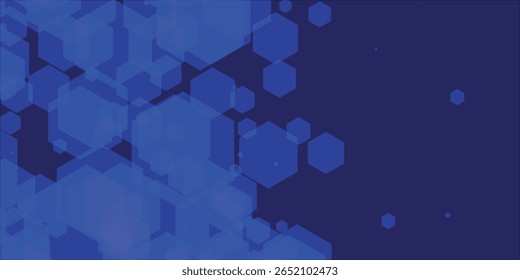 Fundo de tecno azul abstrato de Bokeh com hexágonos