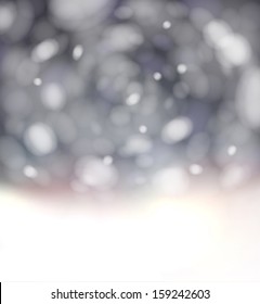 Bokeh abstract grey background with rotate lights. Vector illustration.  