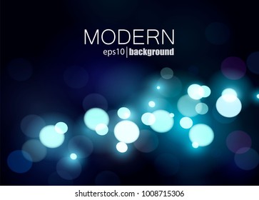 bokeh background. abstraction. blue glare. modern design. shining. vector illustration