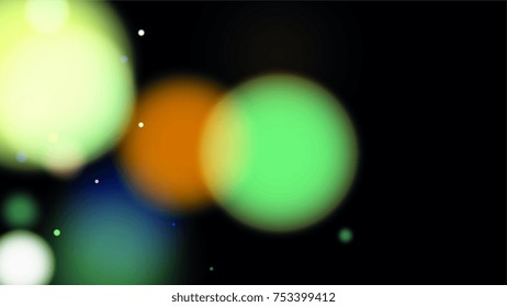  Bokeh Background. Beautiful Falling Blurred Confetti. Vector Colorful Snowflakes Falling Night Sky. Frosty Christmas Background. Fairy Magical New Year Design Background. Vector illustration.