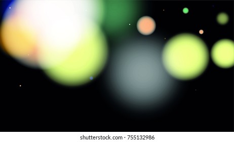  Bokeh Background. Beautiful Falling Blurred Confetti. Vector Colorful Snowflakes Falling Night Sky. Frosty Christmas Background. Fairy Magical New Year Design Background. Vector illustration.