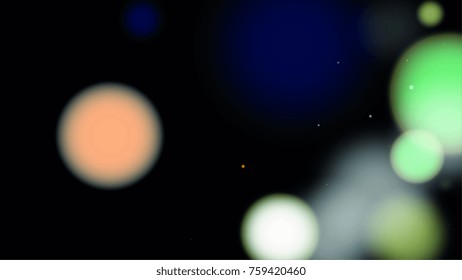  Bokeh Background. Beautiful Falling Blurred Confetti. Vector Colorful Snowflakes Falling Night Sky. Frosty Christmas Background. Fairy Magical New Year Design Background. Vector illustration.