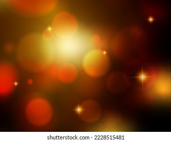 Fondo bokeh oro brillante. El brillo abstracto desenfocado parpadea. Hermosas chispas brillantes adornos con luz especial. Papel de pared con efecto de luz difusa. Ilustración vectorial.