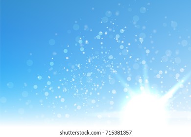 Bokeh Background, color Vector illustration with Realistic Glows and Light.