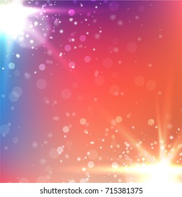 Bokeh Background, color Vector illustration with Realistic Glows and Light.
