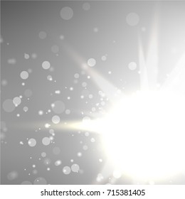 Bokeh Background, color Vector illustration with Realistic Glows and Light.
