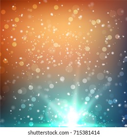 Bokeh Background, color Vector illustration with Realistic Glows and Light.