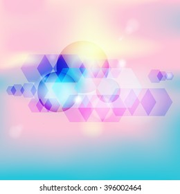 bokeh background colorful blurry abstract geometric design vector