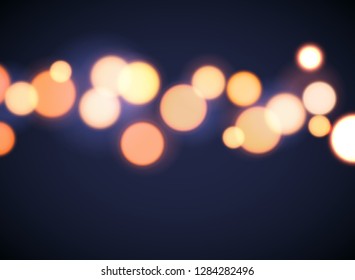 Bokeh background effect circle focus. Abstract vector blur bokeh light yellow soft flare.