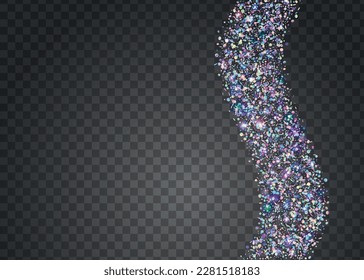 Bokeh Background. Glamour Foil. Transparent Tinsel. Blur Element. Violet Shiny Confetti. Cristal Effect. Retro Celebrate Sunlight. Fiesta Art. Blue Bokeh Background